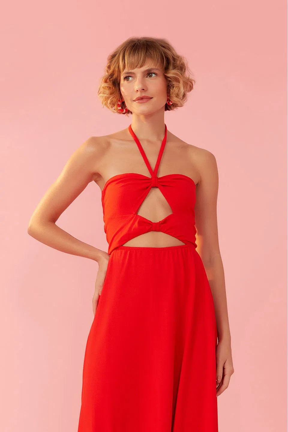 Red Dress Front Cut Out