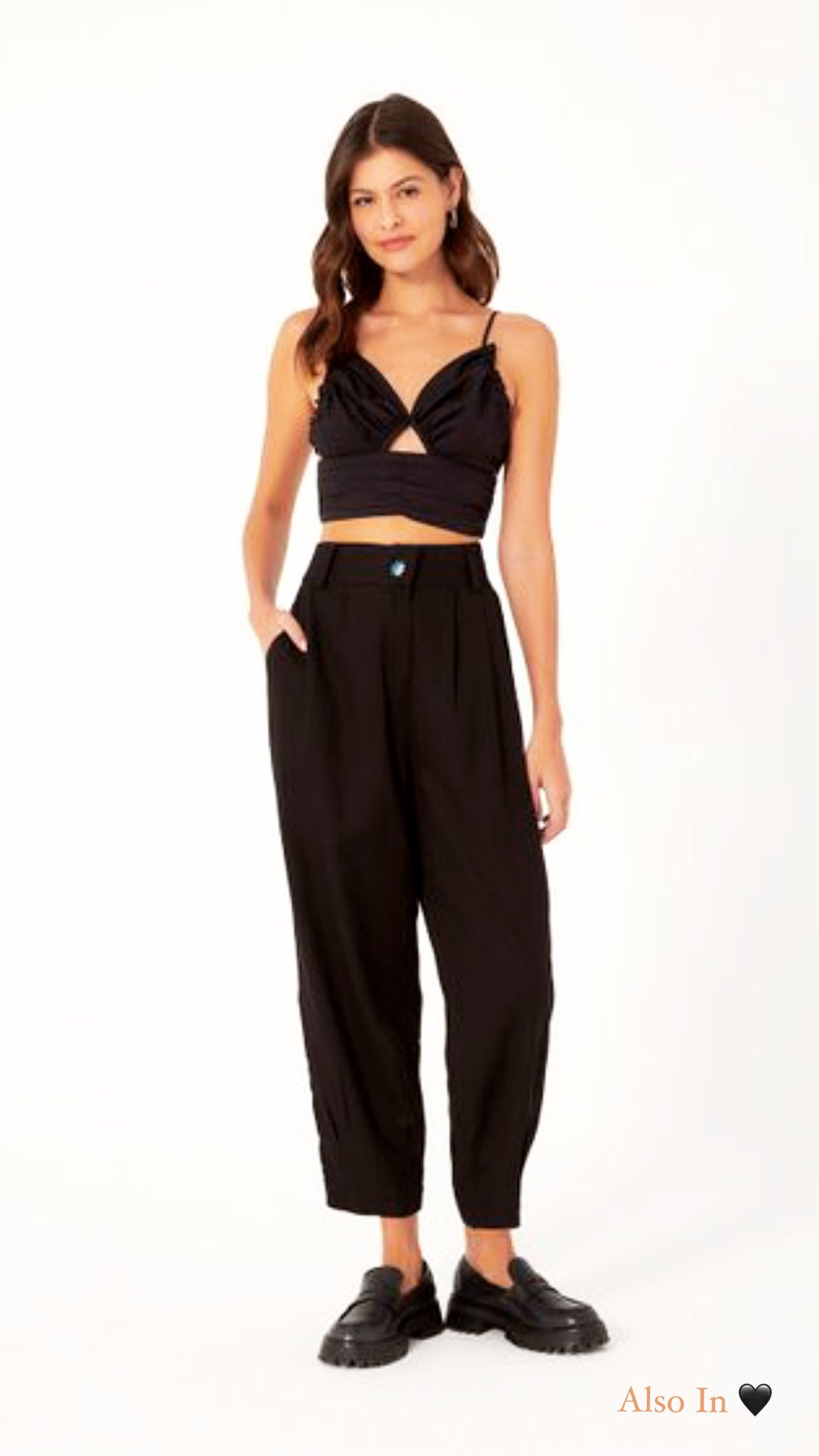 Black Butterfly Cropped Top