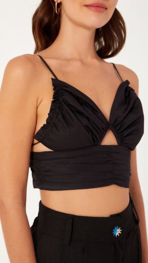 Black Butterfly Cropped Top