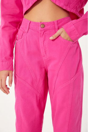 Pink  Structured Pants